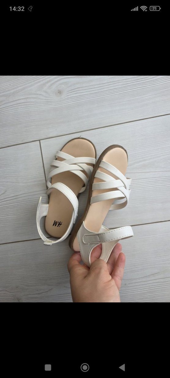 Kız Çocuk Beyaz Lastikli Sandalet - Görsel 2