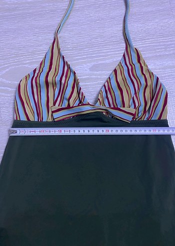 Çizgili Üstü Bağlamalı Plaj Elbisesi - Görsel 4