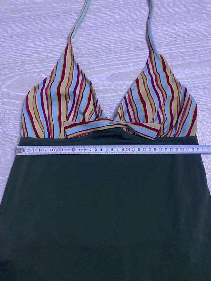 Çizgili Üstü Bağlamalı Plaj Elbisesi - Görsel 4