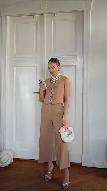 xs Beden camel Renk Zara kısa yelek