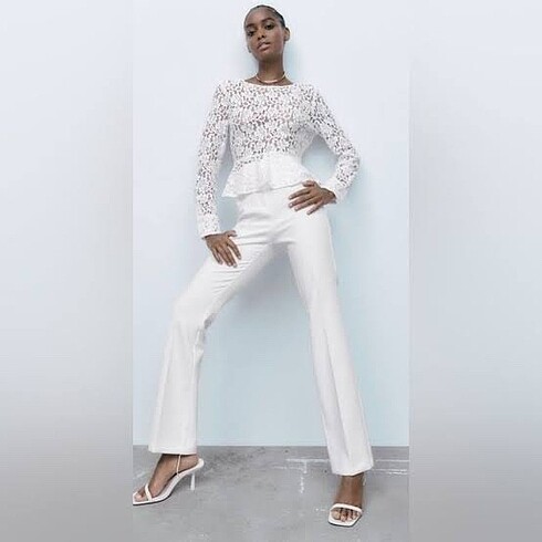 Zara Peplum dantel top