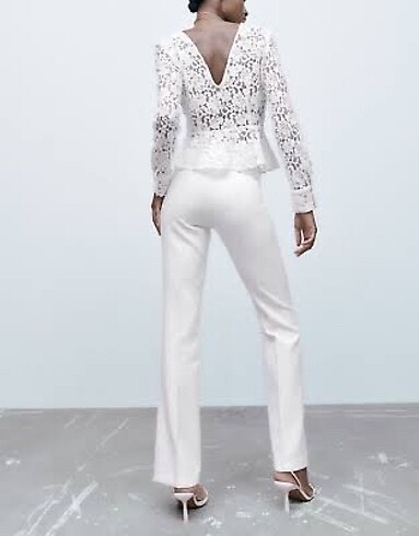 xs Beden Peplum dantel top