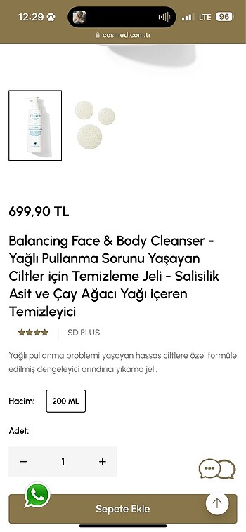 Cosmed Cosmed yüz yıkama jeli