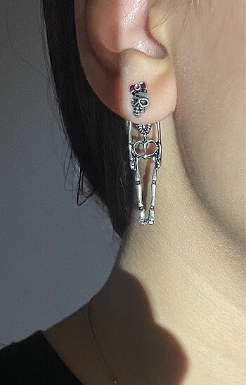 İskelet Silver Küpe