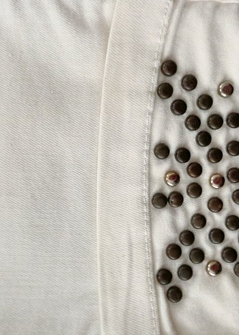 Diğer Kadın Beyaz Pamuklu Pilili Kumaş Pantolon