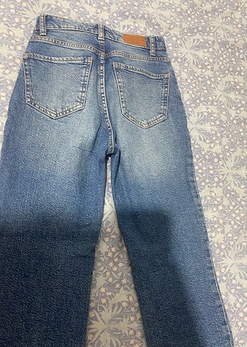 Bershka Mavi Düğmeli Crop Flare Jean - Görsel 6