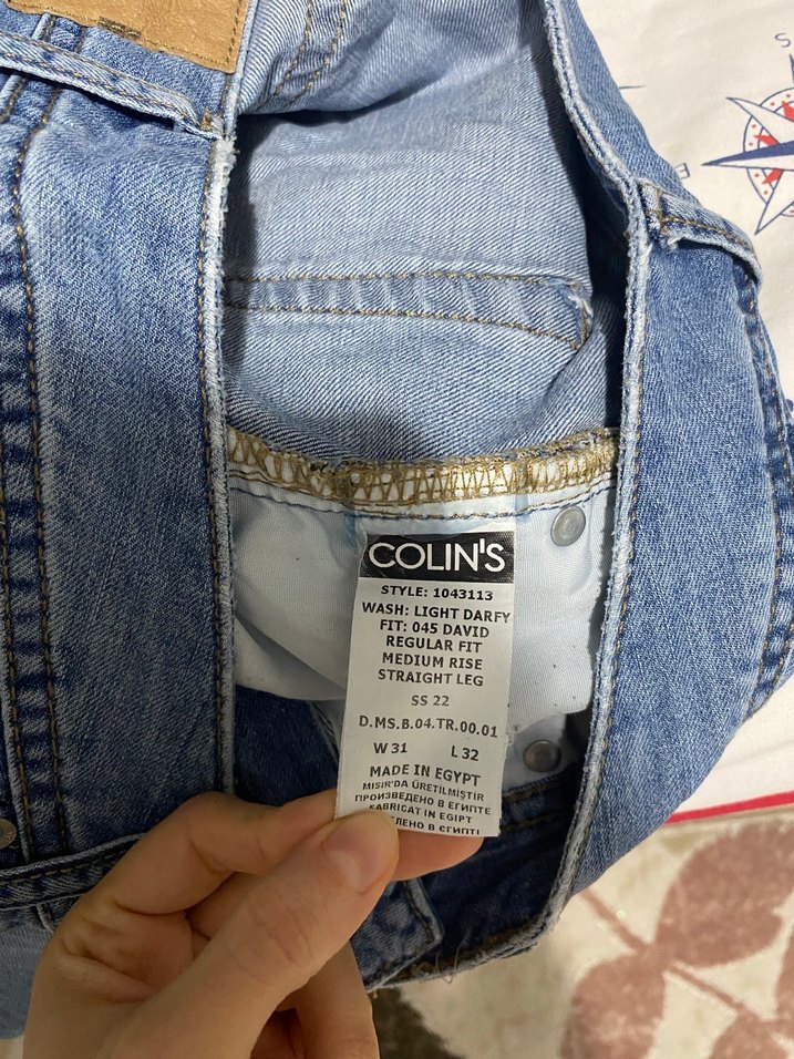 Düğmeli Mavi Erkek Denim Pantolon - Görsel 3