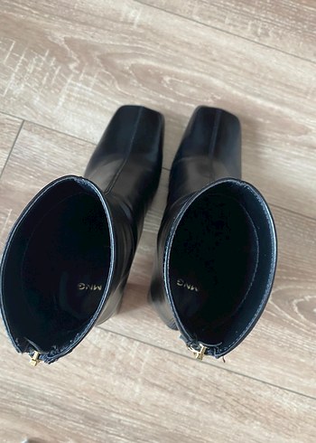 Siyah Deri Stiletto Topuklu Kadın Bot - Görsel 5