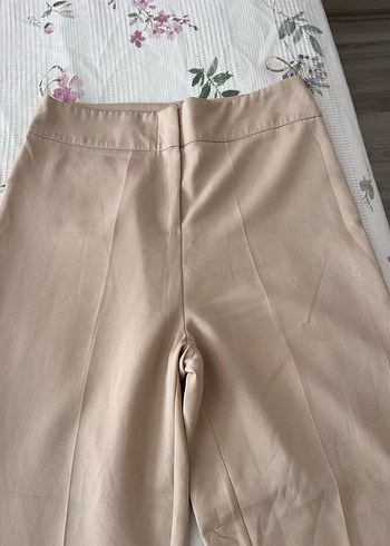 40 Beden Bej Midi Kadın Kumaş Pantolon