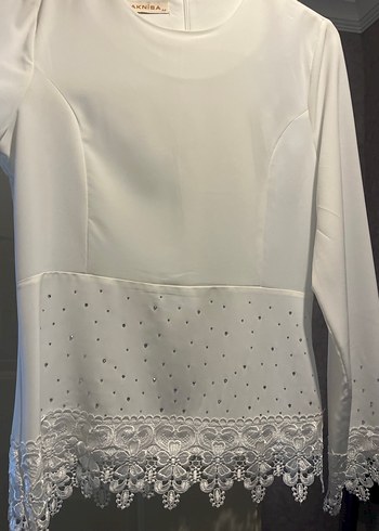 Dantel Detaylı Beyaz Kadın Bluz - Görsel 2