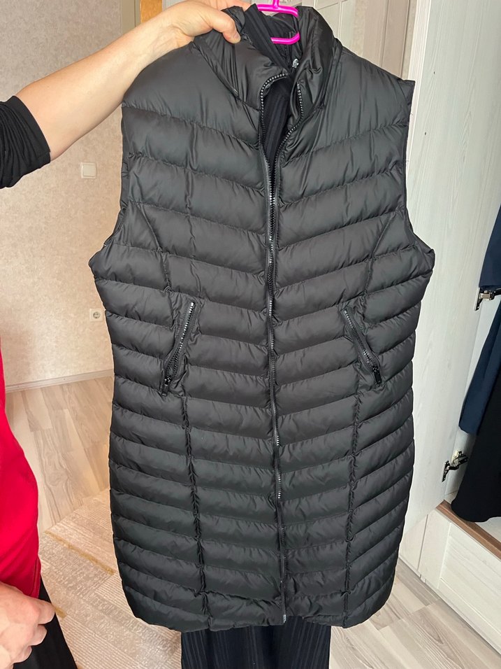 Kadın Gri Kapitone Fermuarlı Yelek - Görsel 2