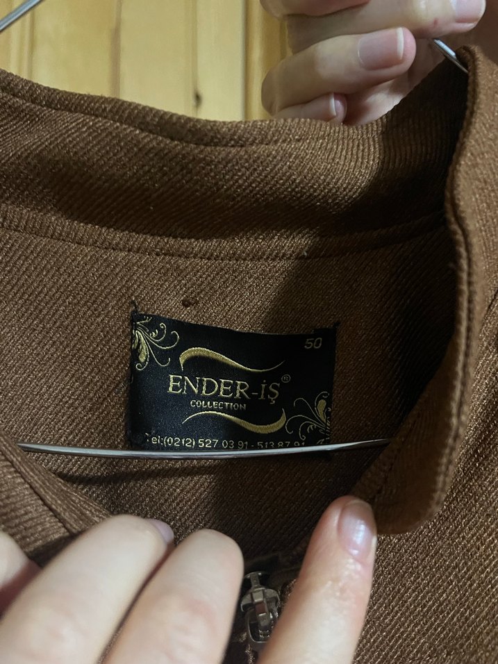 Kadın Kahverengi Süet Fermuarlı Midi Kaban - Görsel 5