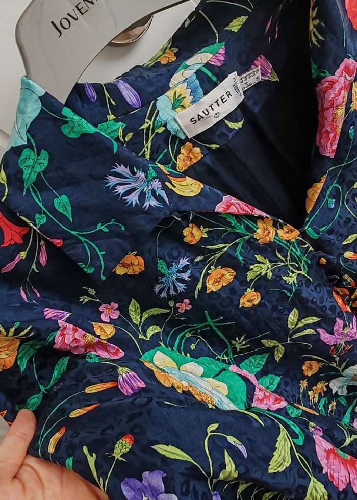 İthal uzun ceket işlemeli ipek ve astarlıdır  - Görsel 2