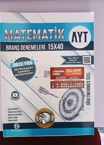 Ayt matematik deneme bilgi sarmal yayınları 