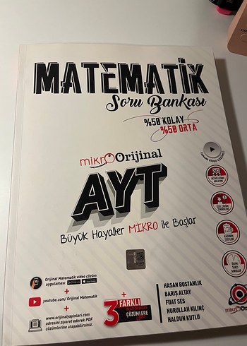 Mikro Orijinal AYT Matematik Soru Bankası