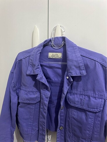 m Beden mor Renk Crop ceket