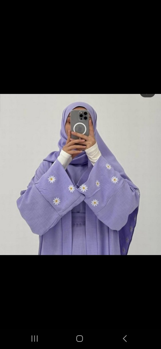 Lila Nakışlı Bohem Salaş Uzun Elbise - Görsel 3