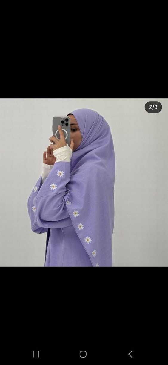 Lila Nakışlı Bohem Salaş Uzun Elbise - Görsel 2