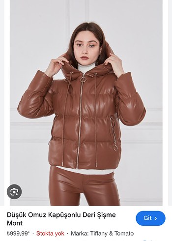 Tiffany tomato Deri Şişme Mont s beden - Görsel 2