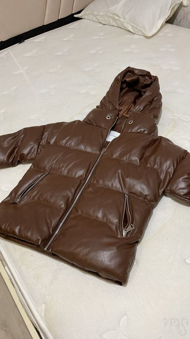 Tiffany tomato Deri Şişme Mont s beden - Görsel 4