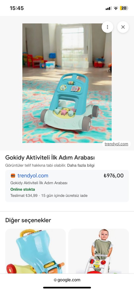 Narin Turkuaz Bebek Yürüteci - Görsel 3