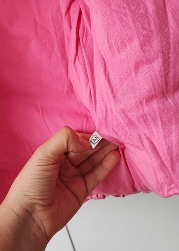 18-24 Ay Beden pembe Renk Kız Çocuk Pembe Kapüşonlu Fırfırlı Mont