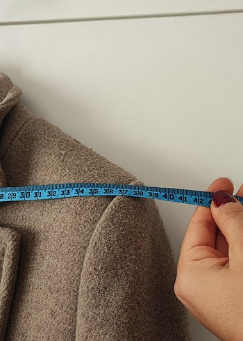 Mango yün karışımlı Bej Kadın Kaban - Görsel 7