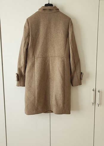 Mango yün karışımlı Bej Kadın Kaban - Görsel 3