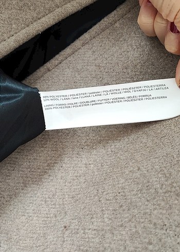 Mango yün karışımlı Bej Kadın Kaban - Görsel 8