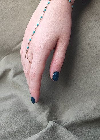 Çelik Turkuaz Bohem El Zinciri - Görsel 2