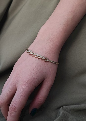 xuping Altın Renk Zincir Detaylı Minimalist Bileklik - Görsel 5