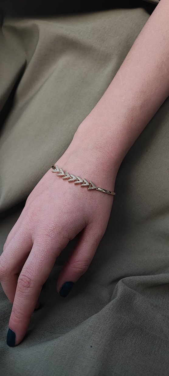 xuping Altın Renk Zincir Detaylı Minimalist Bileklik - Görsel 5