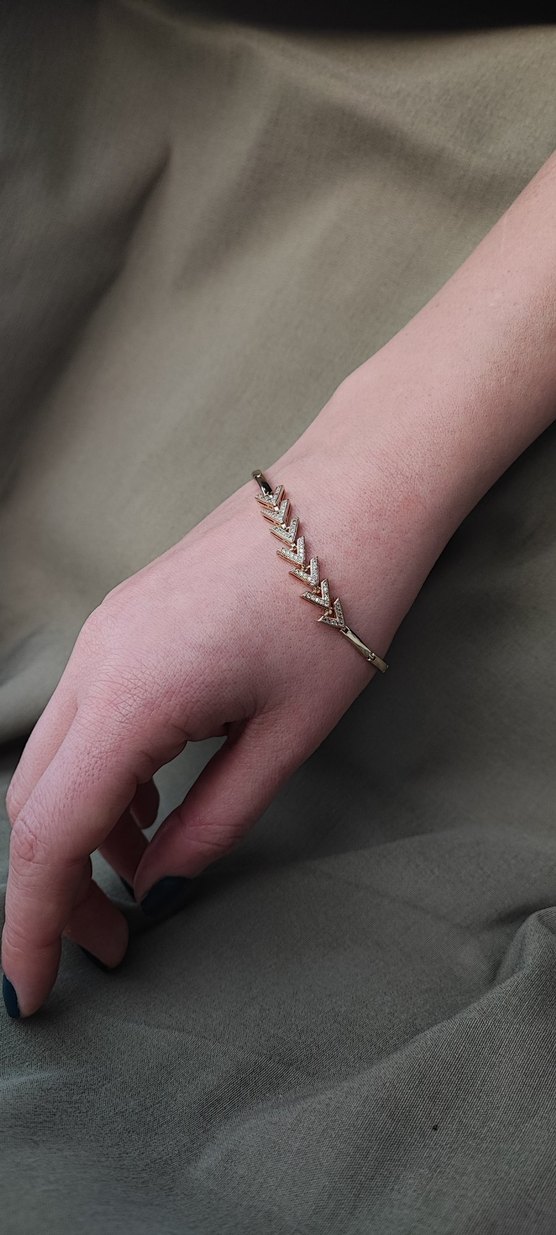 xuping Altın Renk Zincir Detaylı Minimalist Bileklik - Görsel 3