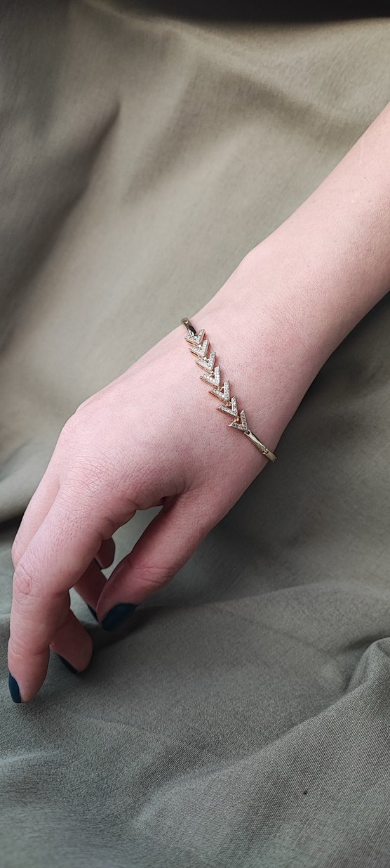 xuping Altın Renk Zincir Detaylı Minimalist Bileklik - Görsel 4