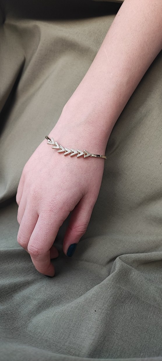 xuping Altın Renk Zincir Detaylı Minimalist Bileklik - Görsel 2