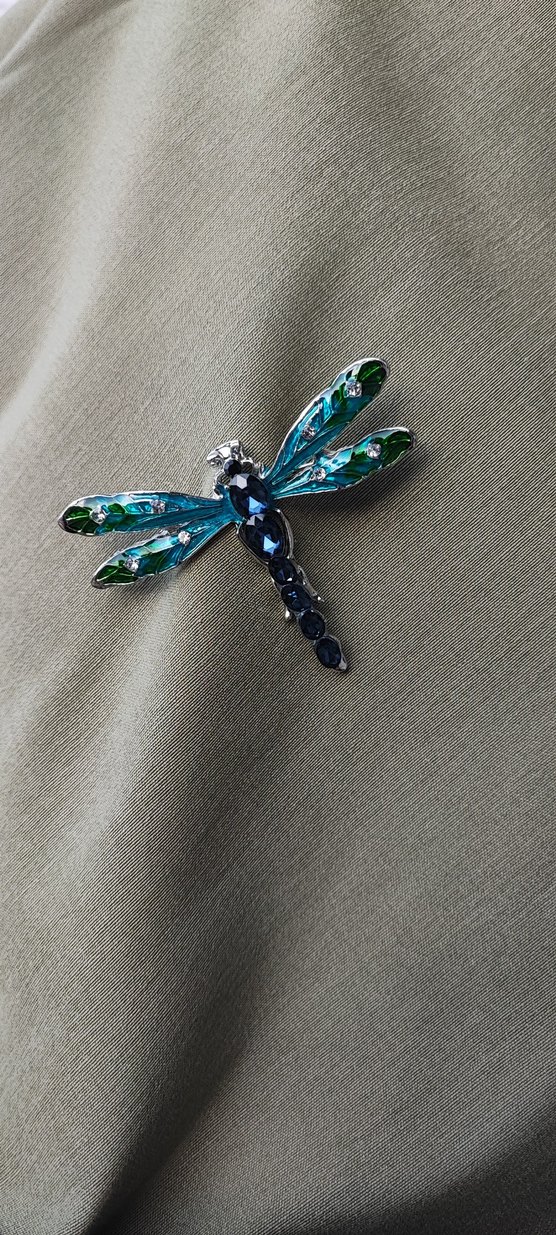 Turkuaz Payetli Yusufçuk Broş - Görsel 2