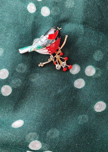 Renkli Boncuklu Kuş Broş - Görsel 2