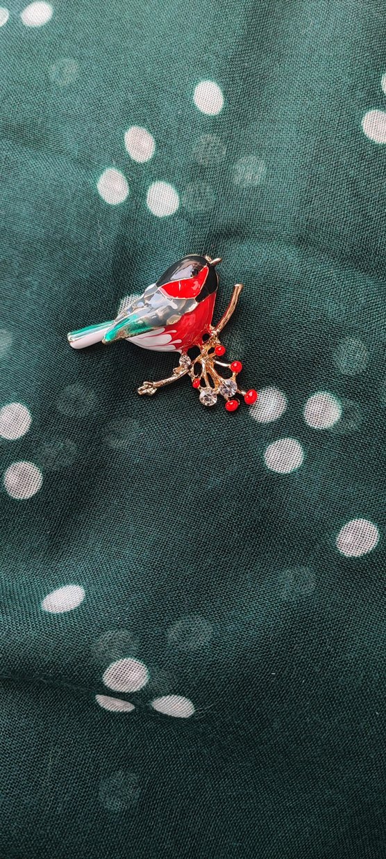 Renkli Boncuklu Kuş Broş - Görsel 4