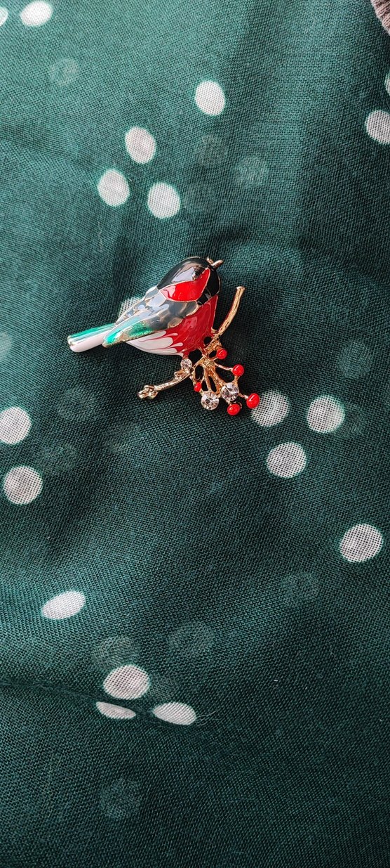 Renkli Boncuklu Kuş Broş - Görsel 3