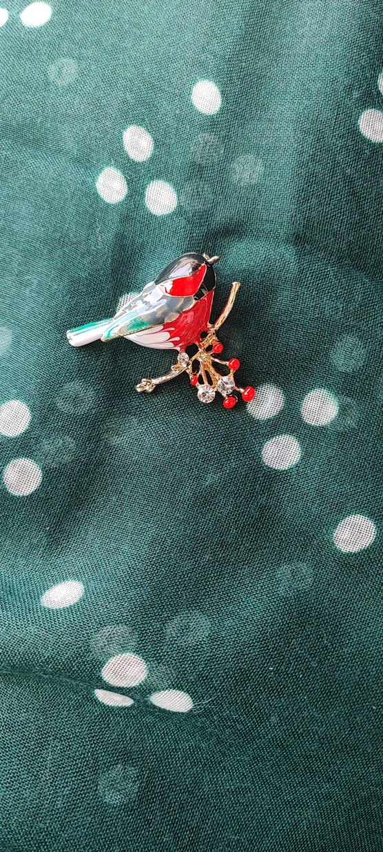 Renkli Boncuklu Kuş Broş - Görsel 2