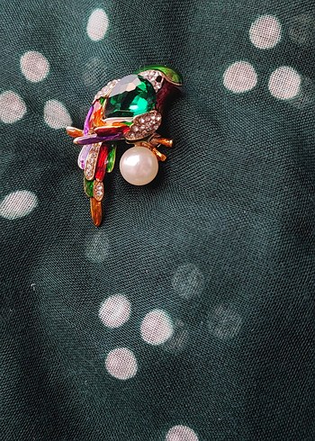 Renkli Boncuklu Kuş Broş - Görsel 4