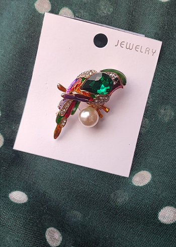 Renkli Boncuklu Kuş Broş - Görsel 2