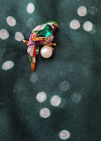 Renkli Boncuklu Kuş Broş - Görsel 5