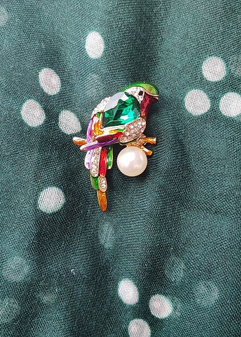 Renkli Boncuklu Kuş Broş - Görsel 3