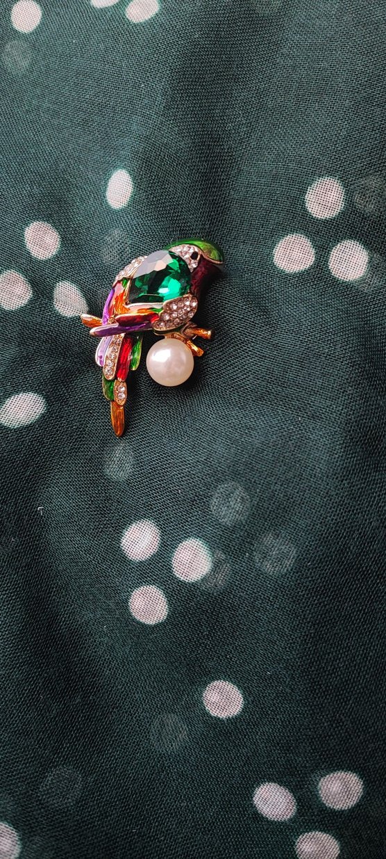 Renkli Boncuklu Kuş Broş - Görsel 4