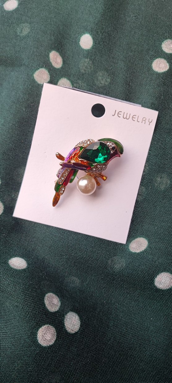 Renkli Boncuklu Kuş Broş - Görsel 2