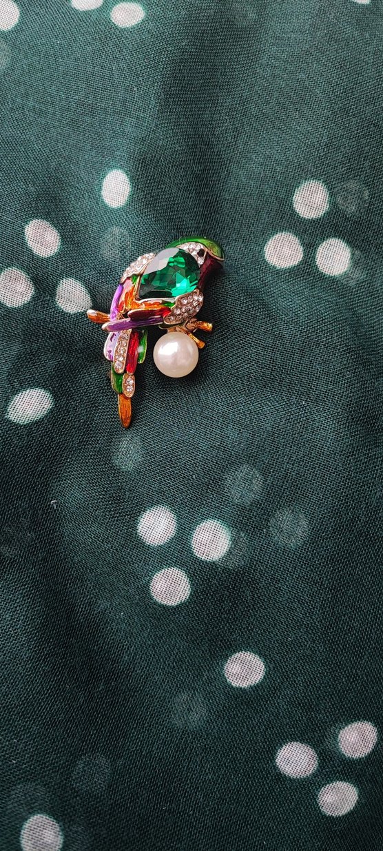 Renkli Boncuklu Kuş Broş - Görsel 5