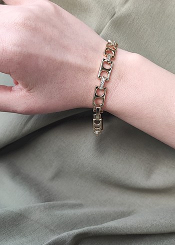 xuping Bej Zincir Detaylı Minimalist Bileklik - Görsel 2