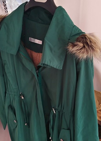 Kadın Yeşil Uzun Parka Mihrinisa - Görsel 3