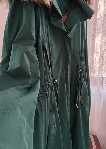 Kadın Yeşil Uzun Parka Mihrinisa - Görsel 4